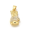 Rack Plating Brass with Cubic Zirconia Pendants KK-Z086-34G-1