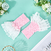 Bowknot Cotton Womens Knitting Floral Lace Wrist Cuffs For Wedding Party AJEW-WH20060-34A-3
