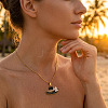 304 Stainless Steel Enamel Pendant Necklaces for Women WG6791A-01-1