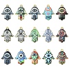15Pcs 15 Colors Printed Alloy Pendants ENAM-YW0006-44-1