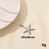 Stainless Steel Starfish Pendant Necklaces for Women MD4467-1-1