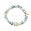 Synthetic Turquoise Beaded Stretch Bracelets for Women BJEW-TA00574-02-2