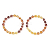 Natural Amber Beads Stretch Bracelets for Women BJEW-JB13255-2