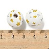 Printed Wood European Beads WOOD-G022-03A-3