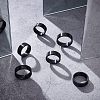 Unicraftale 6Pcs 6 Size Ion Plating(IP) 304 Stainless Steel Plain Band Finger Ring for Men Women RJEW-UN0001-25-4