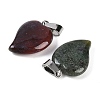 Natural Indian Agate Heart Pendants G-H073-03P-02-2