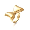 Bowknot 304 Stainless Steel Finger Rings for Women RJEW-G339-05G-01-2