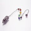 Natural Amethyst Chakra Pointed Dowsing Pendulums G-E338-08E-1