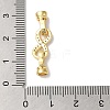 Rack Plating Brass Micro Pave Clear Cubic Zirconia Fold Over Clasps KK-A222-12G-3