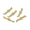 Rack Plating Brass Micro Pave Clear Cubic Zirconia Connector Charms KK-C007-37G-G-1