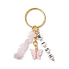 Alloy Enamel Acrylic with Natural Rose Quartz Keychain KEYC-JKC00806-02-1