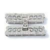 Rack Plating Brass Micro Pave Clear Cubic Zirconia Fold Over Clasps KK-M282-19P-2