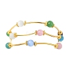 Cat Eye Round Beads Multi-strand Bracelets for Women BJEW-JB12338-03-5