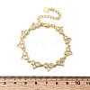Heart Brass Micro Pave Cubic Zirconia Link Chain Bracelets BJEW-L715-01G-02-5