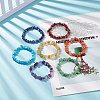 7Pcs 7 Style Natural & Synthetic Mixed Gemstone Chips & Lampwork Evil Eye Stretch Bracelets Set for Women BJEW-JB08746-2