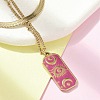 304 Stainless Steel Enamel Eye Moon Pendant Double Layer Necklaces for Women STAS-Z105-03G-4