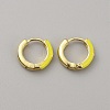 Enamel Hoop Earrings with Clear Cubic Zirconia EJEW-WH0004-39F-2