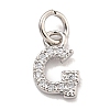 Initial Letter Brass with Cubic Zirconia Charms KK-Q814-26G-P-1