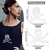 Fingerinspire 6 Sheets 2 Style Pirate Style Skull Glitter Hotfix Rhinestone DIY-FG0002-68-2