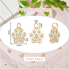 12Pcs Rack Plating Brass Micro Pave Cubic Zirconia Charms ZIRC-HS0001-14-2