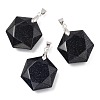 Faceted Synthetic Blue Goldstone Pendants G-F340-03M-1