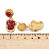 Brass Micro Pave Clear Cubic Zirconia Flat Round with Nuggets Dangle Stud Earrings EJEW-Z131-02G-5