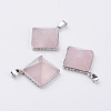 Natural Rose Quartz Pendants X-G-E442-02T-1