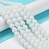 Opaque Solid Color Glass Round Beads Strands GLAA-F032-8mm-01-5