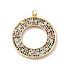 Rack Plating Brass Micro Pave Colorful Cubic Zirconia Pendants KK-F852-17G-03-1