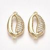 Brass Cubic Zirconia Links X-KK-S350-378-1