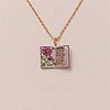 Brass Enamel Book Pendant Necklaces for Women KK-CBAF5B9-01G-09-1