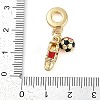 Rack Plating Brass Enamel Sports European Dangle Charms KK-P287-35B-G-3