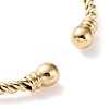 304 Stainless Steel Two Spheres Ends Twisted Cuff Bangles BJEW-P304-01A-G-3