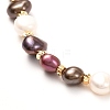 Natural Pearl Beads Adjustable Slider Bracelet for Girl Women Gift BJEW-JB06820-03-4