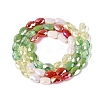 Electroplate Imitation Jade & Opaque & Transparent Glass Beads Strands EGLA-Q135-6x8MM-01C-3