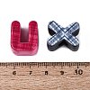 Printed Opaque Acrylic European Beads OACR-Q199-08-5