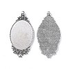 Tibetan Style Alloy Pendant Cabochon Settings X-TIBEP-N003-28AS-2