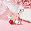 Acrylic Flower Pendant Decoration HJEW-JM01312-04-3