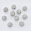 Rack Plating Brass Cubic Zirconia Beads ZIRC-NB0001-01P-5