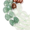Natural Indian Agate & Yellow Aventurine & Green Aventurine & Quartz Crystal & Synthetic Goldstone Beads Strands G-Z135-A02-5