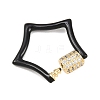 Star Brass Micro Pave Clear Cubic Zirconia Screw Carabiner Clasps KK-B167-01C-G-3