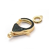 Brass Micro Pave Cubic Zirconia Lobster Claw Clasps ZIRC-K081-95G-04-2