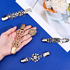 4Pcs 4 Styles Rectangle Zinc Alloy & Iron & Rhinestone Cardigan Clips AJEW-GF0010-43-3