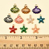 40Pcs 10 Styles Alloy Enamel Pendants ENAM-FS0002-66-5