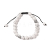 8mm Round Natural Howlite Braided Bead Bracelets BJEW-C067-01B-08-2