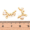 Brass Micro Pave Clear Cubic Zirconia Chandelier Components Links KK-N263-44G-3