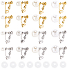 16Pcs 8 Styles 316 Surgical Stainless Steel Clip-on Earring Converters Findings STAS-SC0010-36-1