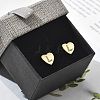 Rack Plating Brass Micro Pave Clear Cubic Zirconia Stud Earrings EJEW-K299-01G-L-1
