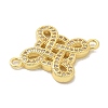 Brass Clear Cubic Zirconia Knot Connector Charms KK-K293-36G-2