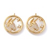 Real 18K Gold Plated Brass Micro Pave Clear Cubic Zirconia Pendants ZIRC-J039-14G-F-1